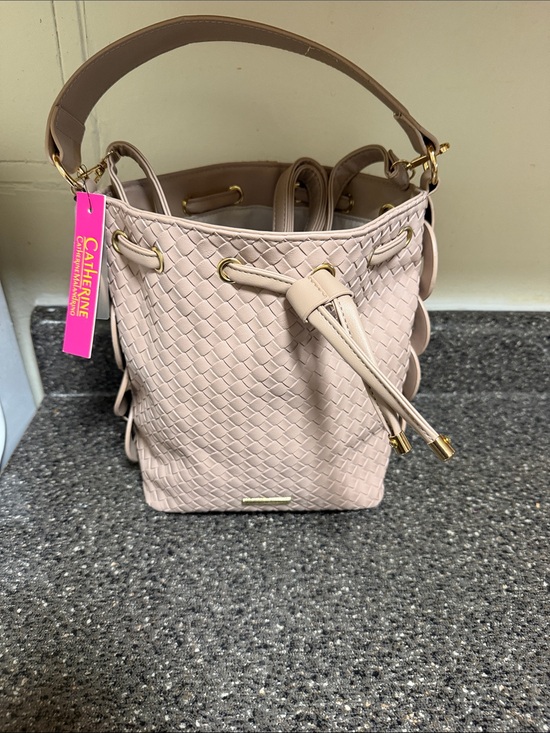 Katherine's Collection Handbags - Katherine's Collection Blush Pink Woven Drawstring Shoulder Bag/crossbody bag
